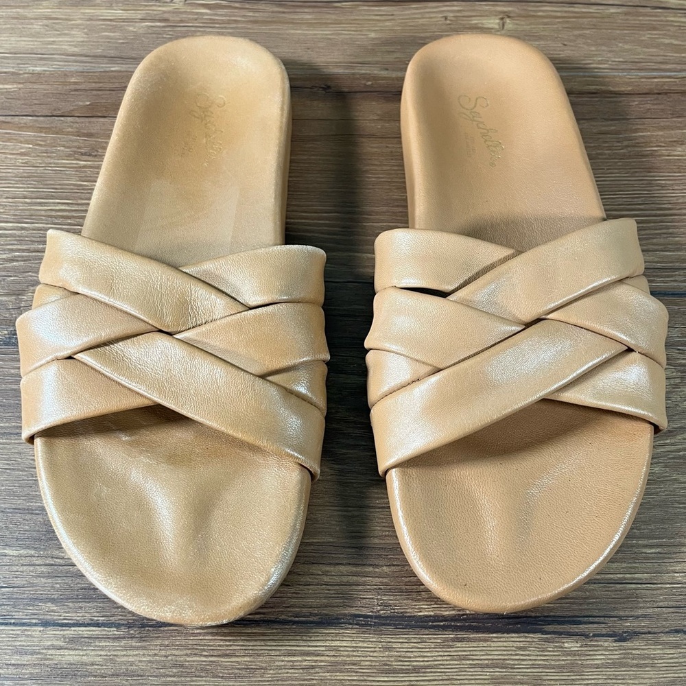 SEYCHELLES ‘Show Me Love’ Leather Slides Sandals‎ Slip-On Women’s Size 8 Shoes